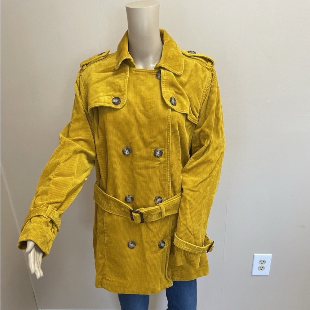 L.L. Bean women Yellow Corduroy Trench Coat